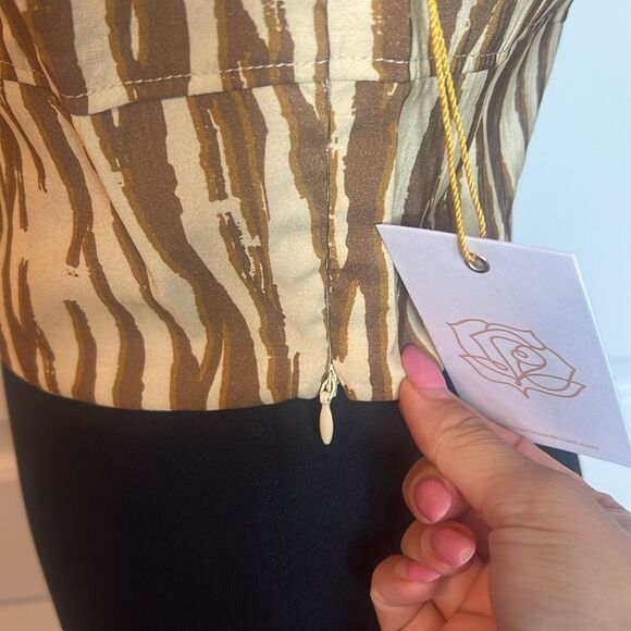 BNWT - BACKYARD ROSES PAXTON BROWN ZEBRA CORSET TOP - Picture 6 of 10